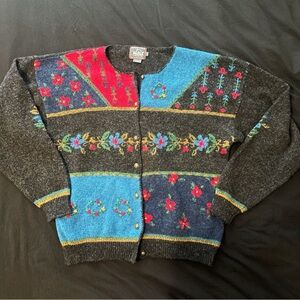 Vintage Woolrich Christmas Sweater Cardigan Size Large